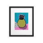 Grindage - pineapple fruit tropical pattern memphis style art print bright neon 1980 1980's 80's 80s Framed Art Print Gallery Image 5