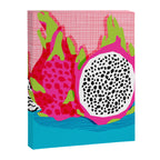 Hard Core - memphis throwback retro neon tropical fruit dragonfruit exotic 1980s 80s style pop art Canvas Print Gallery Image 8