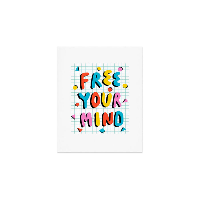 Hella' - retro 80s throwback memphis style trendy 1980's neon vibes typography Art Print Gallery Image 1