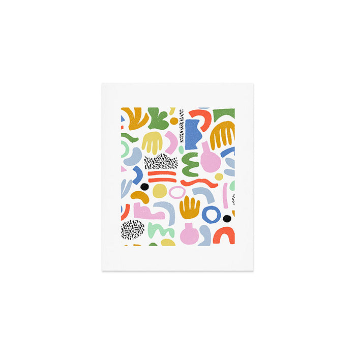 Helter Skelter - bright pattern, colorful, rainbow, abstract, shapes, pattern Art Print Gallery Image 1