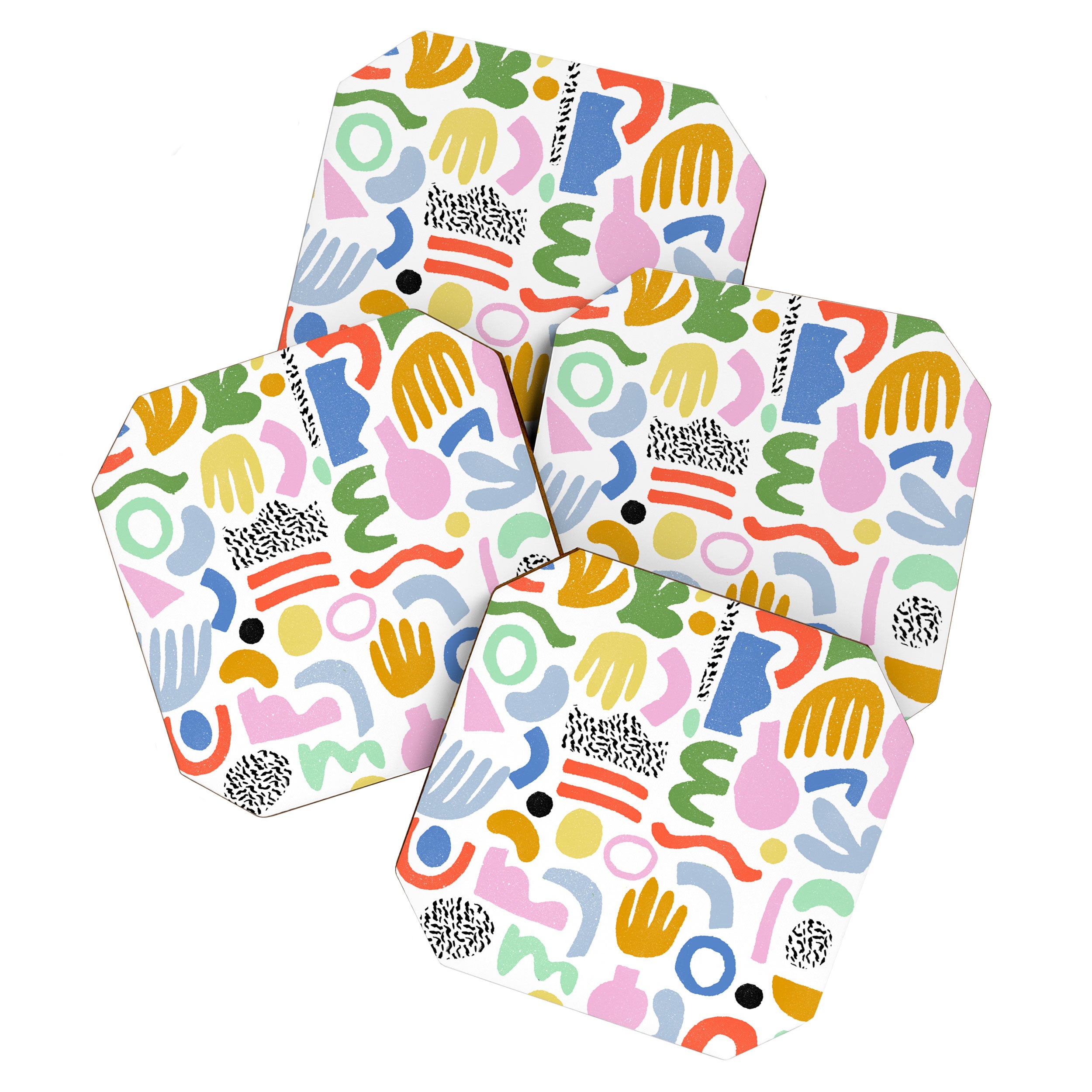 Helter Skelter - bright pattern, colorful, rainbow, abstract, shapes, pattern Coaster Gallery Image 1