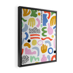 Helter Skelter - bright pattern, colorful, rainbow, abstract, shapes, pattern Framed Canvas Print Gallery Image 2