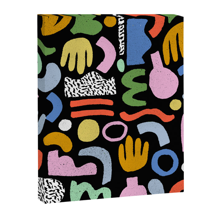 Helter Skelter - bright pattern, colorful, rainbow, abstract, shapes, pattern Canvas Print Gallery Image 1