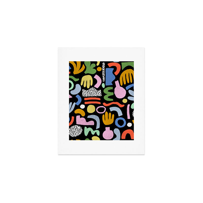Helter Skelter - bright pattern, colorful, rainbow, abstract, shapes, pattern Art Print Gallery Image 1