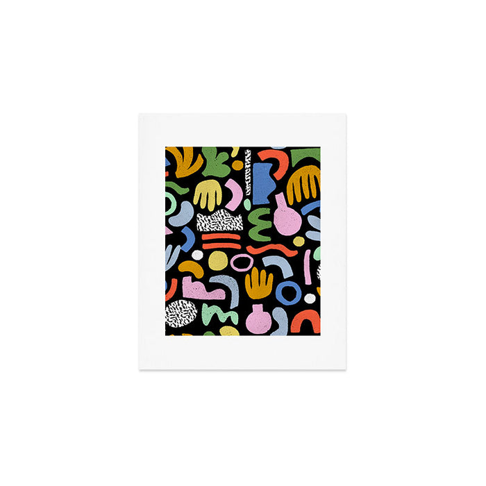 Helter Skelter - bright pattern, colorful, rainbow, abstract, shapes, pattern Art Print Gallery Image 1