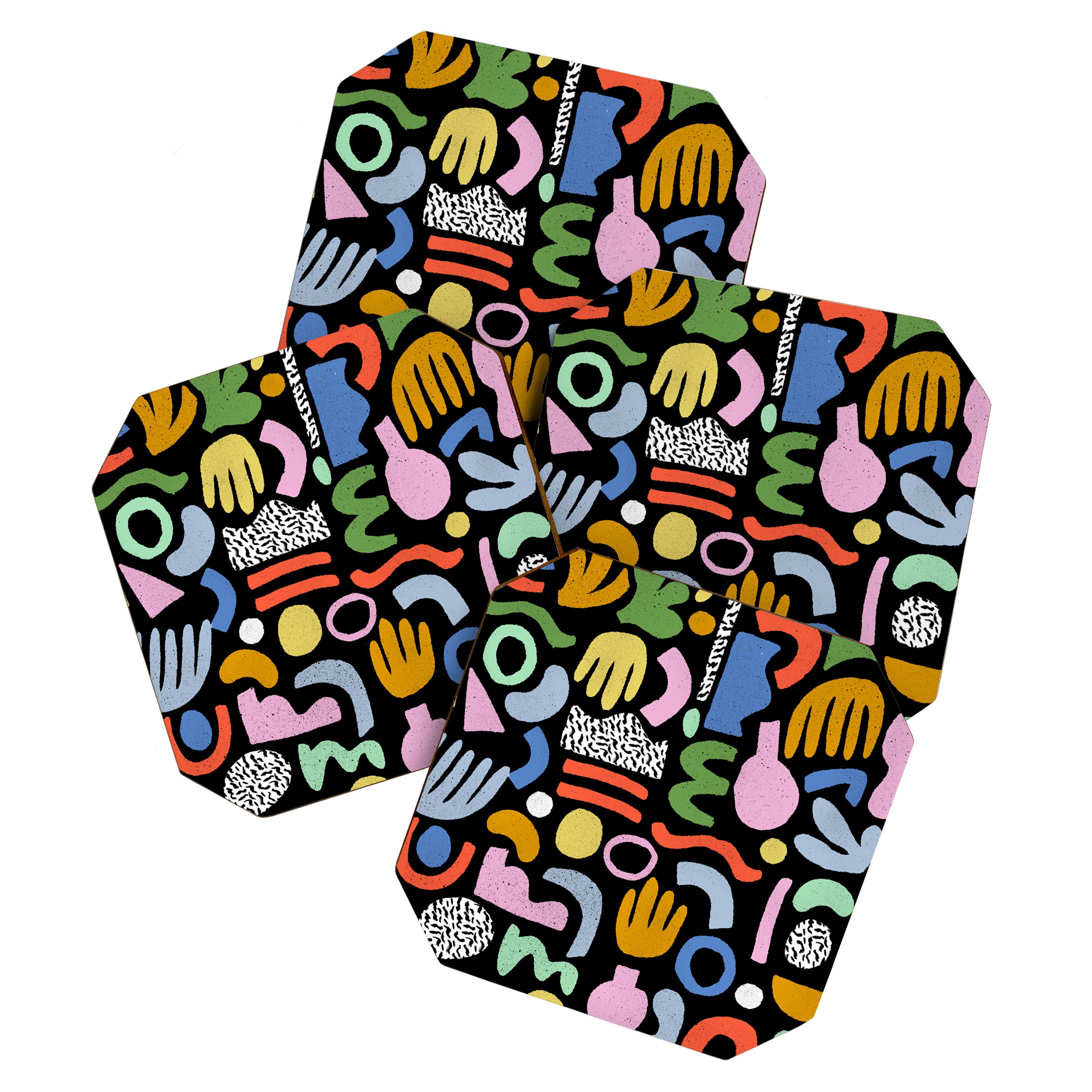 Helter Skelter - bright pattern, colorful, rainbow, abstract, shapes, pattern Coaster Gallery Image 1