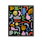 Helter Skelter - bright pattern, colorful, rainbow, abstract, shapes, pattern Framed Canvas Print Gallery Image 8