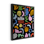 Helter Skelter - bright pattern, colorful, rainbow, abstract, shapes, pattern Framed Canvas Print Gallery Image 2