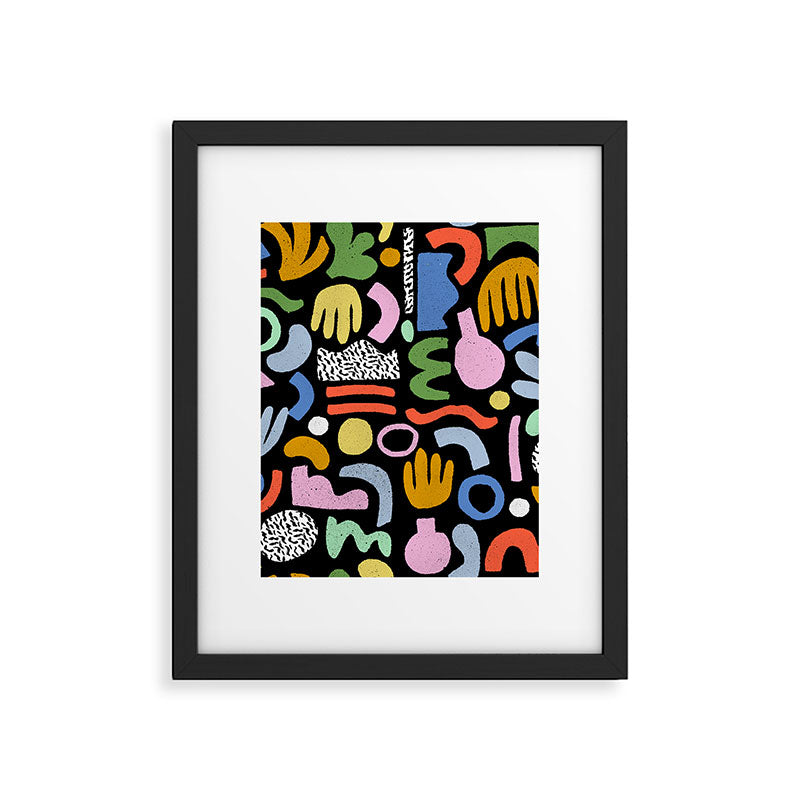 Helter Skelter - bright pattern, colorful, rainbow, abstract, shapes, pattern Framed Art Print Gallery Image 6