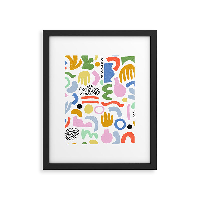 Helter Skelter - bright pattern, colorful, rainbow, abstract, shapes, pattern Framed Art Print Gallery Image 6