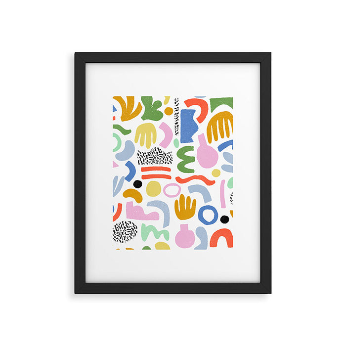 Helter Skelter - bright pattern, colorful, rainbow, abstract, shapes, pattern Framed Art Print Gallery Image 1