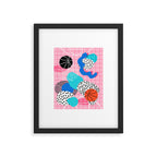 Hot Hand - memphis retro throwback neon grid pattern minimal modern pop art basketball sports Framed Art Print Gallery Image 5