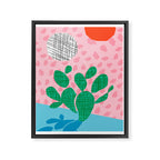 Lampin' - memphis throwback style retro neon cactus desert palm springs california southwest hipster Framed Canvas Print Gallery Image 6