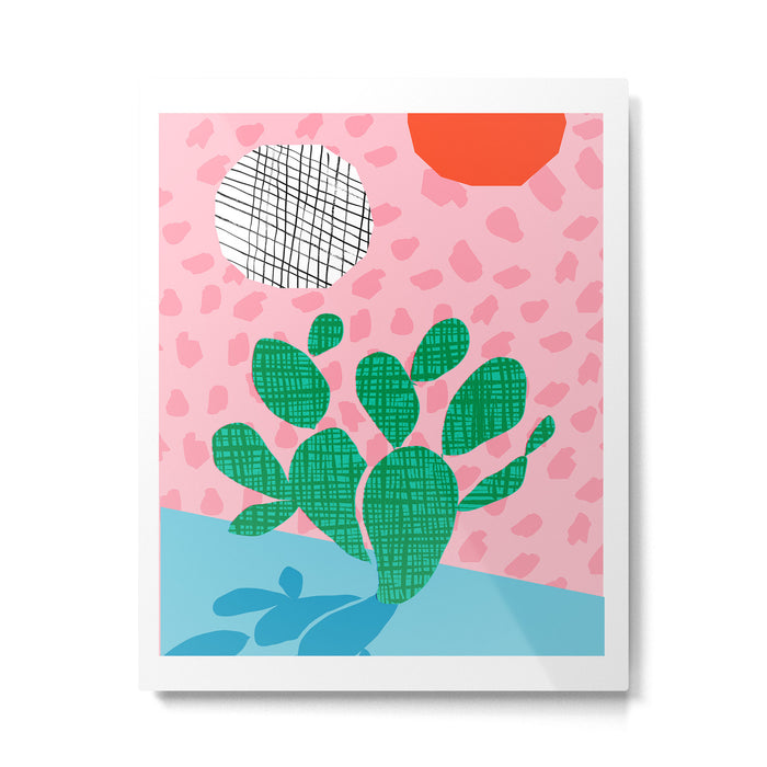 Lampin' - memphis throwback style retro neon cactus desert palm springs california southwest hipster Metal Print Gallery Image 1