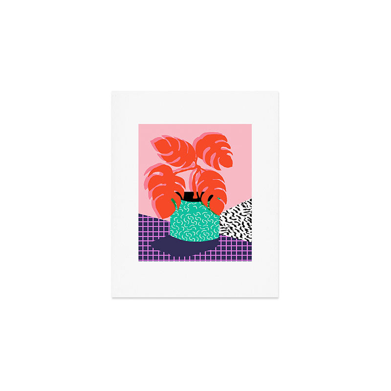 Mung - throwback retro 80s style neon art print pink hipster decor trendy grid urban brooklyn house  Art Print Gallery Image 1