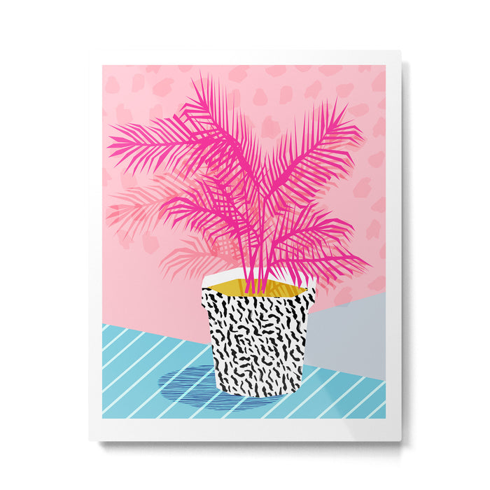 No Can Do - hipster abstract neon 1980s style memphis print palm springs socal los angeles desert Metal Print Gallery Image 1