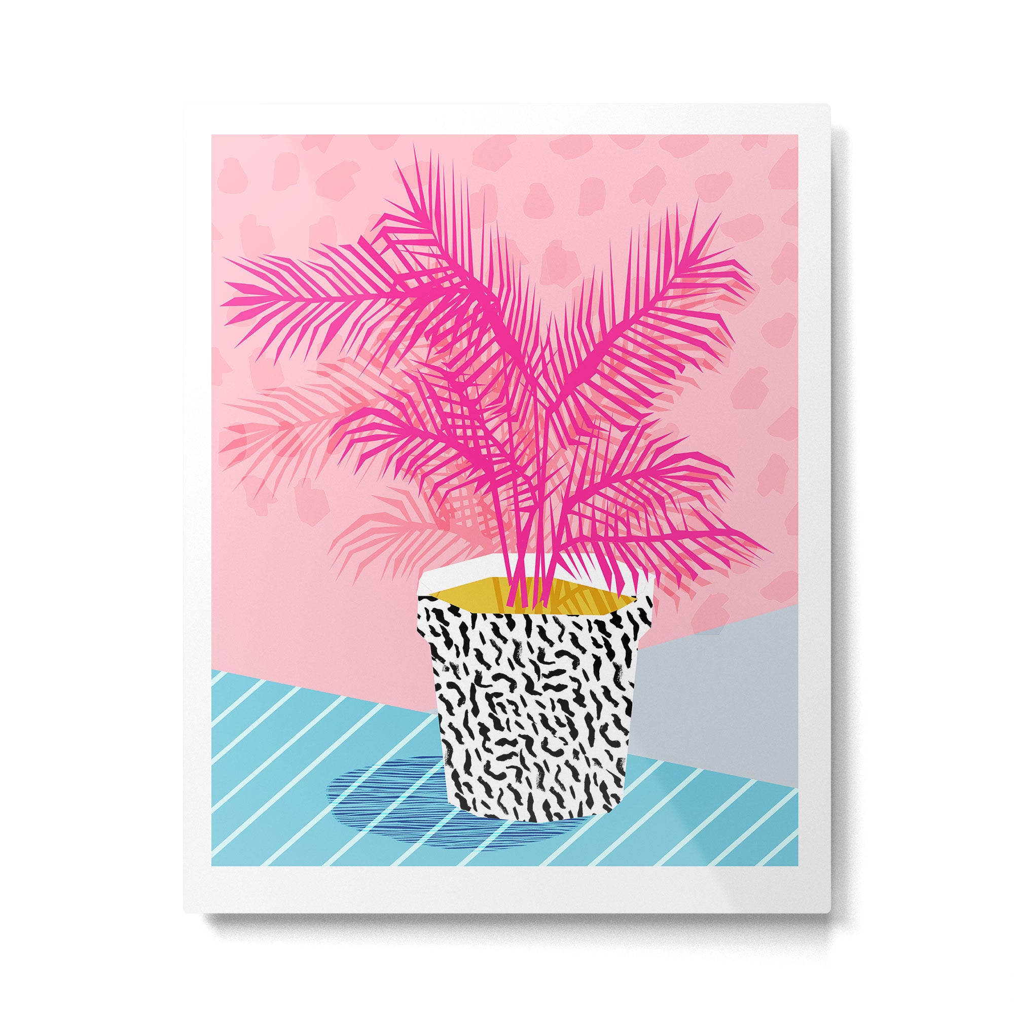No Can Do - hipster abstract neon 1980s style memphis print palm springs socal los angeles desert Metal Print Gallery Image 4