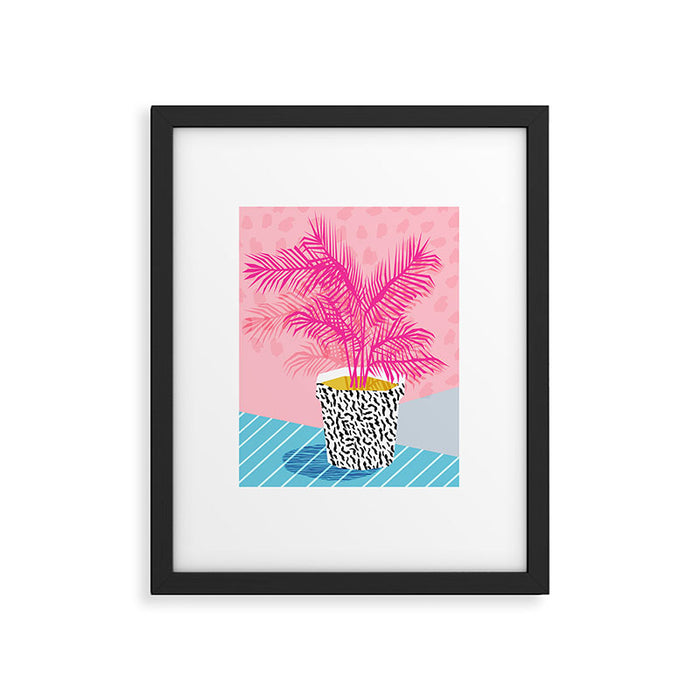 No Can Do - hipster abstract neon 1980s style memphis print palm springs socal los angeles desert Framed Art Print Gallery Image 1