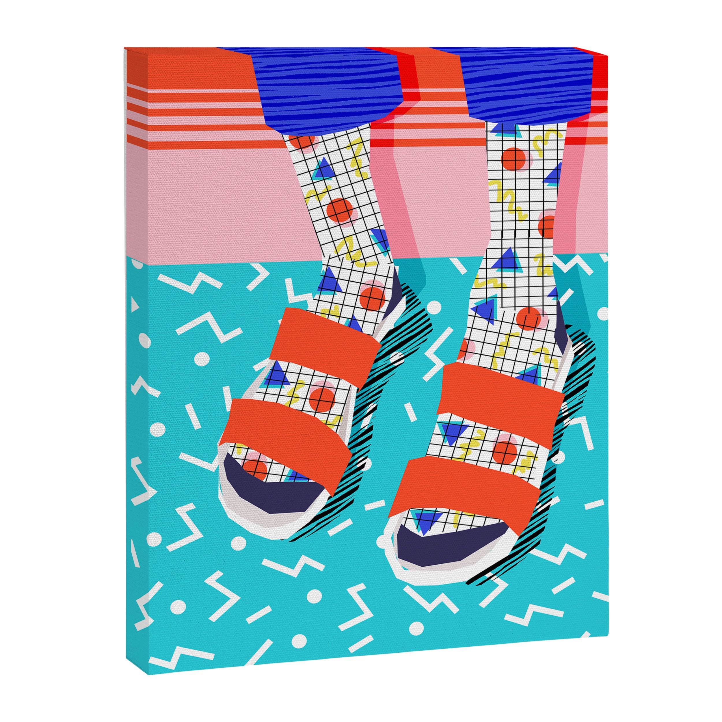 No Doi - memphis throwback retro classic style fashion 1980s 80s hipster shoes socks urban trendy Canvas Print Gallery Image 6