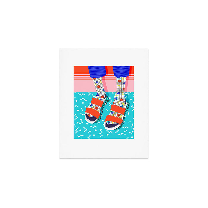 No Doi - memphis throwback retro classic style fashion 1980s 80s hipster shoes socks urban trendy Art Print Gallery Image 1