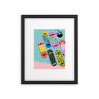 Omigod - 80s retro memphis skateboards pattern sports trendy 1980's vintage style retro Framed Art Print Gallery Image 5