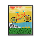 Outtie - velocitech mountain machine, biking, bicycle art print, cyclist gifts, bike art prints Framed Canvas Print Gallery Image 6
