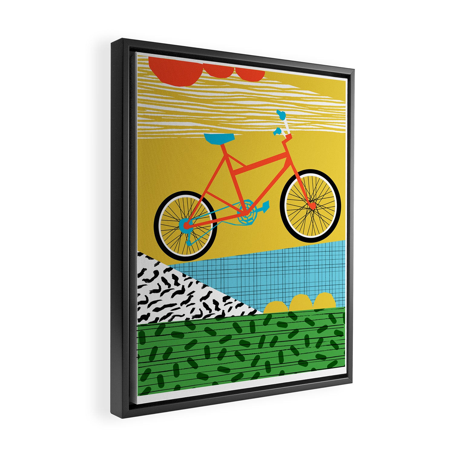 Outtie - velocitech mountain machine, biking, bicycle art print, cyclist gifts, bike art prints Framed Canvas Print Gallery Image 2
