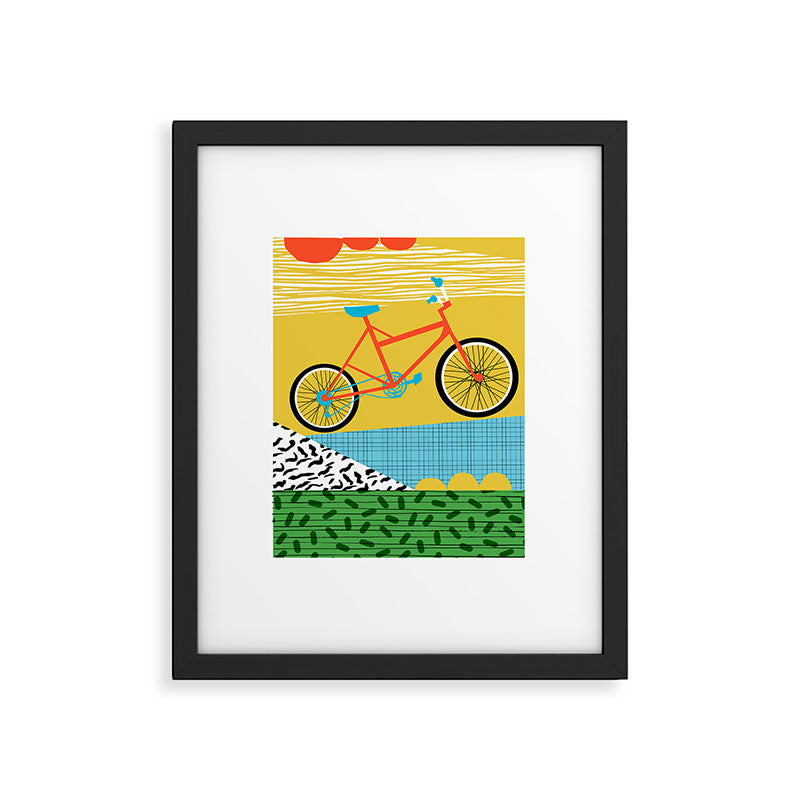 Outtie - velocitech mountain machine, biking, bicycle art print, cyclist gifts, bike art prints Framed Art Print Gallery Image 5