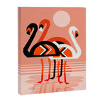 Posse - flamingo throwback nostalgia retro neon art print hipster trendy style minimal abstract geo Canvas Print Gallery Image 6