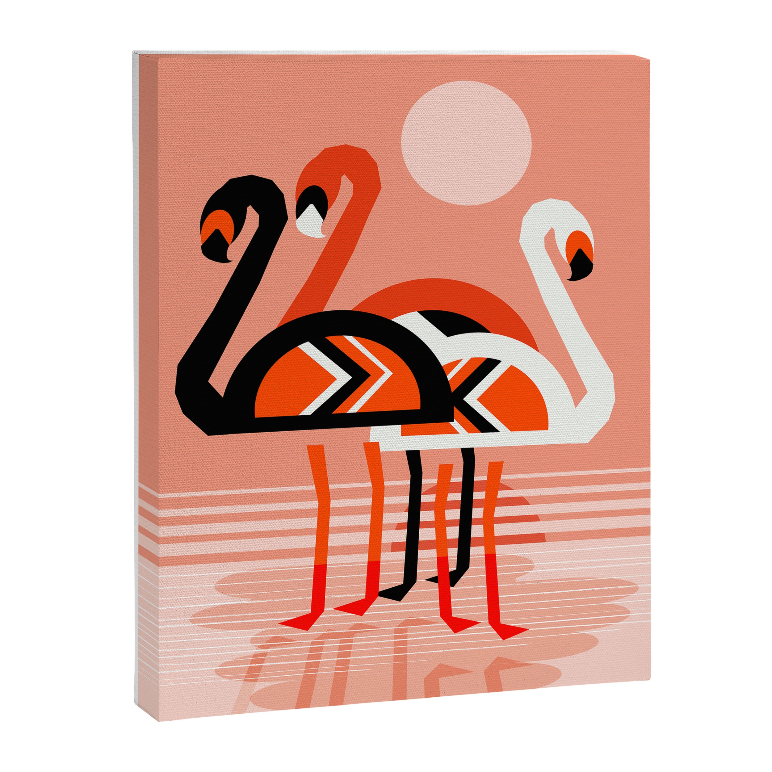 Posse - flamingo throwback nostalgia retro neon art print hipster trendy style minimal abstract geo Canvas Print Gallery Image 6