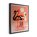 Posse - flamingo throwback nostalgia retro neon art print hipster trendy style minimal abstract geo Framed Canvas Print Gallery Image 2