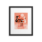 Posse - flamingo throwback nostalgia retro neon art print hipster trendy style minimal abstract geo Framed Art Print Gallery Image 5