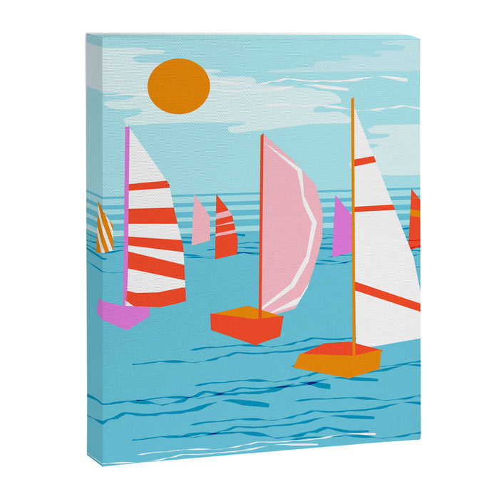 Quepasa - memphis throwback retro minimal modern neon boating yacht club sailing summer sport Canvas Print Gallery Image 1