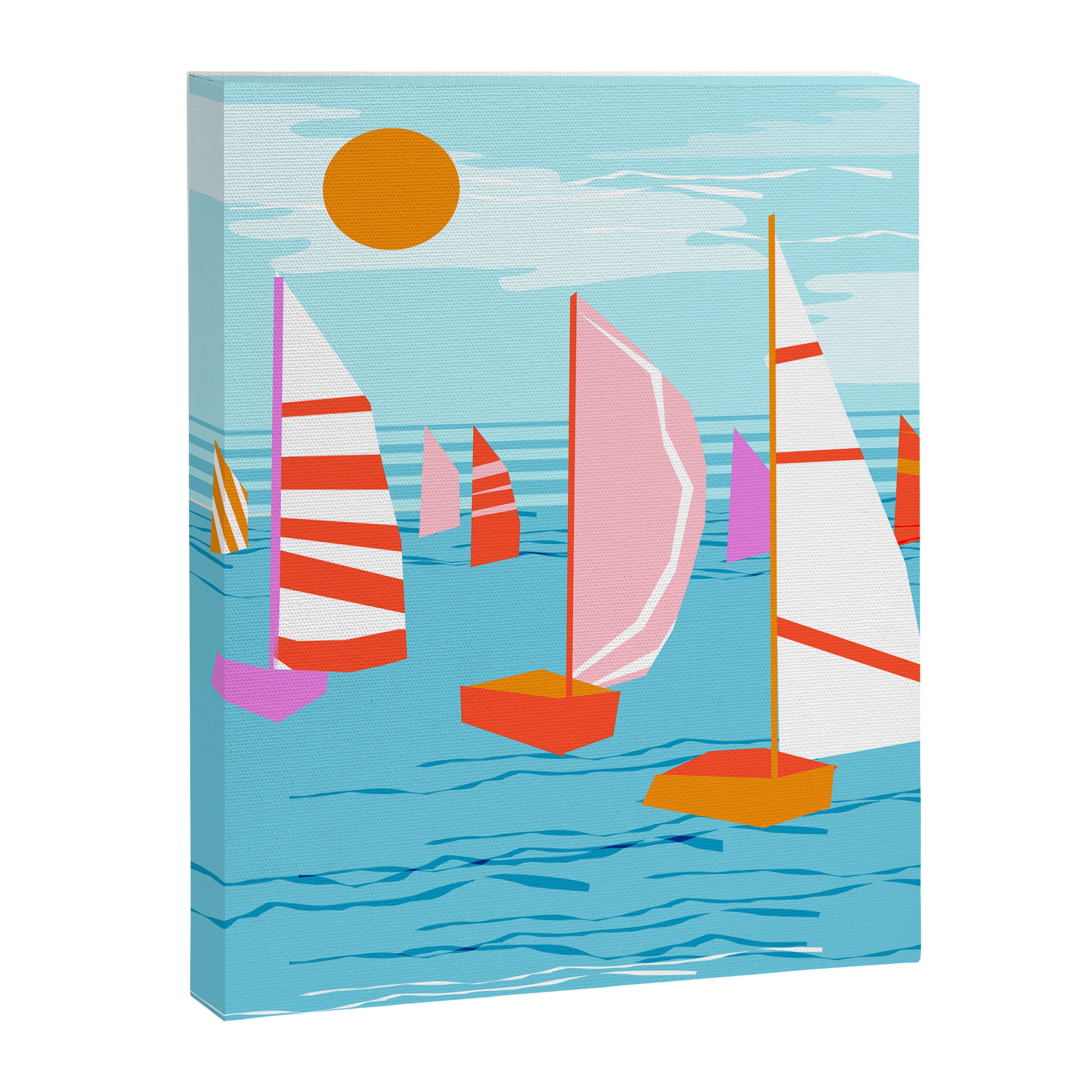 Quepasa - memphis throwback retro minimal modern neon boating yacht club sailing summer sport Canvas Print Gallery Image 6