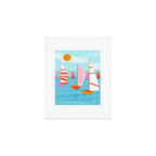 Quepasa - memphis throwback retro minimal modern neon boating yacht club sailing summer sport Art Print Gallery Image 1