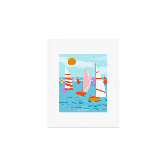 Quepasa - memphis throwback retro minimal modern neon boating yacht club sailing summer sport Art Print Gallery Image 1