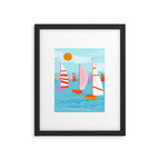 Quepasa - memphis throwback retro minimal modern neon boating yacht club sailing summer sport Framed Art Print Gallery Image 5