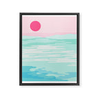 Really - 80s style throwback sunset sunrise west coast socal vibes surfing beach vacation Framed Canvas Print Gallery Image 6
