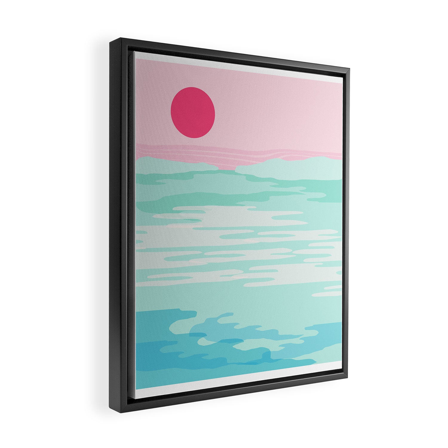 Really - 80s style throwback sunset sunrise west coast socal vibes surfing beach vacation Framed Canvas Print Gallery Image 2
