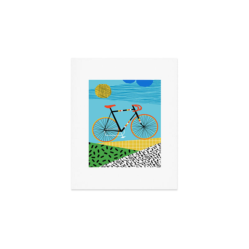 Roadie - peugeot px10, bicycle art print, cycling art, gifts for cyclists, memphis art print Art Print Gallery Image 1