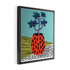 Spazzing - throwback house plant retro 1980s style memphis design neon art pop art print dorm room h Framed Canvas Print Gallery Image 2