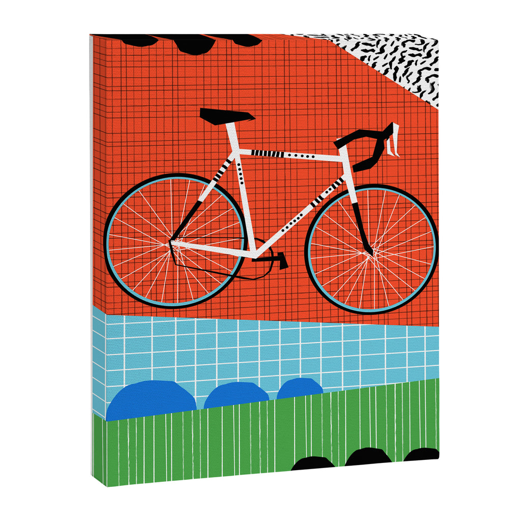 Sporty - bicycle art, schwinn paramount, biking, cycling art print, retro, memphis art print Canvas Print Gallery Image 6