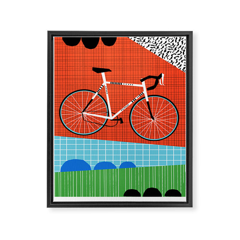 Sporty - bicycle art, schwinn paramount, biking, cycling art print, retro, memphis art print Framed Canvas Print Gallery Image 6