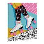 Steeze - 80's memphis rollerskating rad neon trendy art gifts throwback retro vibes Canvas Print Gallery Image 6