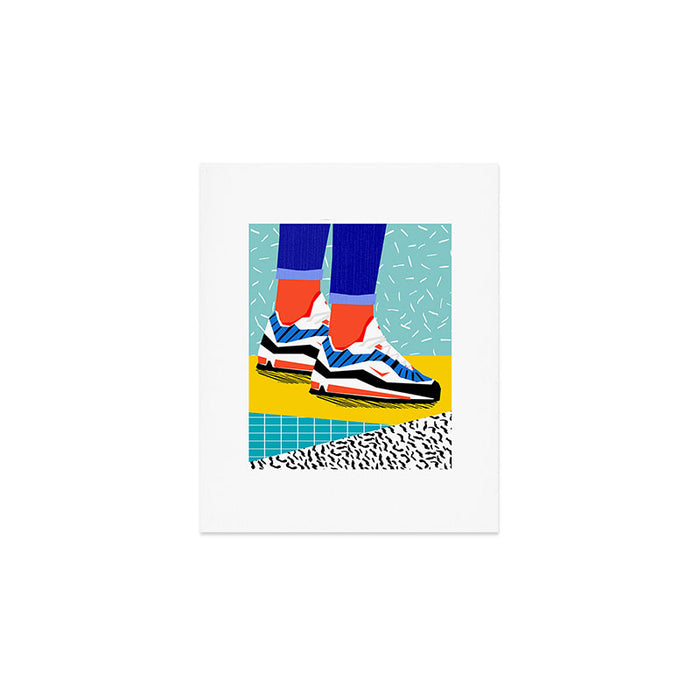 Super Fire - retro sneakers, throwback, memphis, fashion, shoes, sneakers, Art Print Gallery Image 1