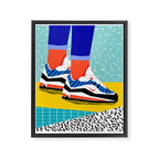 Super Fire - retro sneakers, throwback, memphis, fashion, shoes, sneakers, Framed Canvas Print Gallery Image 6