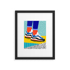 Super Fire - retro sneakers, throwback, memphis, fashion, shoes, sneakers, Framed Art Print Gallery Image 5