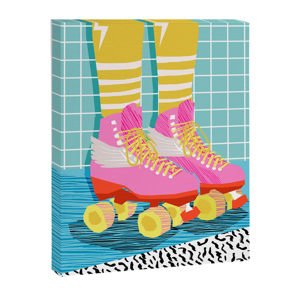 The Right Stuff - retro throwback 80s style rollerskates skating rink trendy 1980's Canvas Print Gallery Image 6