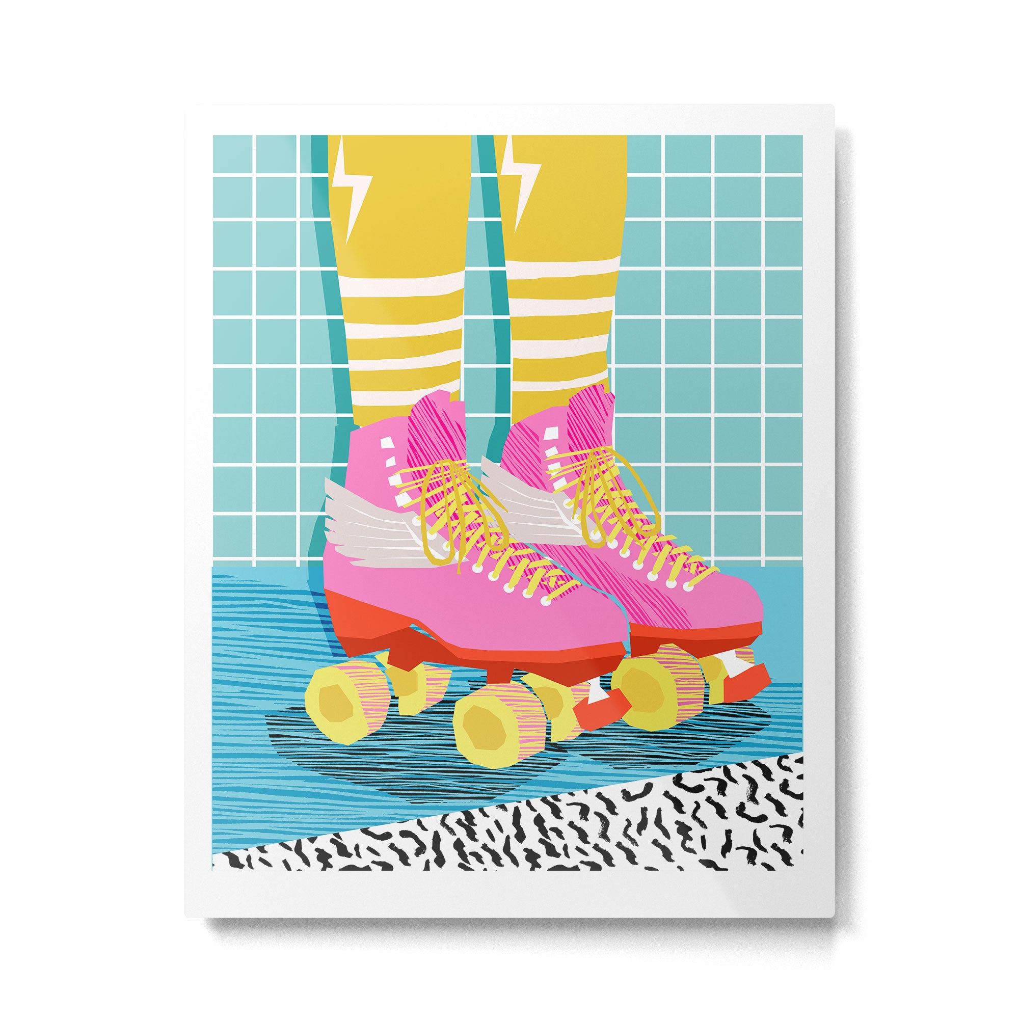 The Right Stuff - retro throwback 80s style rollerskates skating rink trendy 1980's Metal Print Gallery Image 4