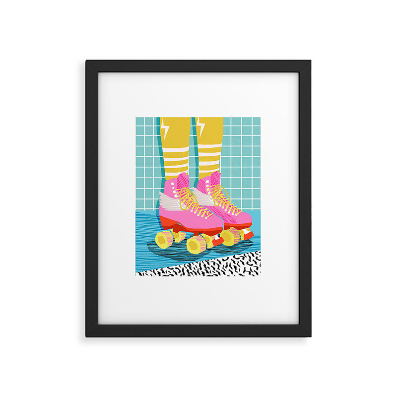 The Right Stuff - retro throwback 80s style rollerskates skating rink trendy 1980's Framed Art Print